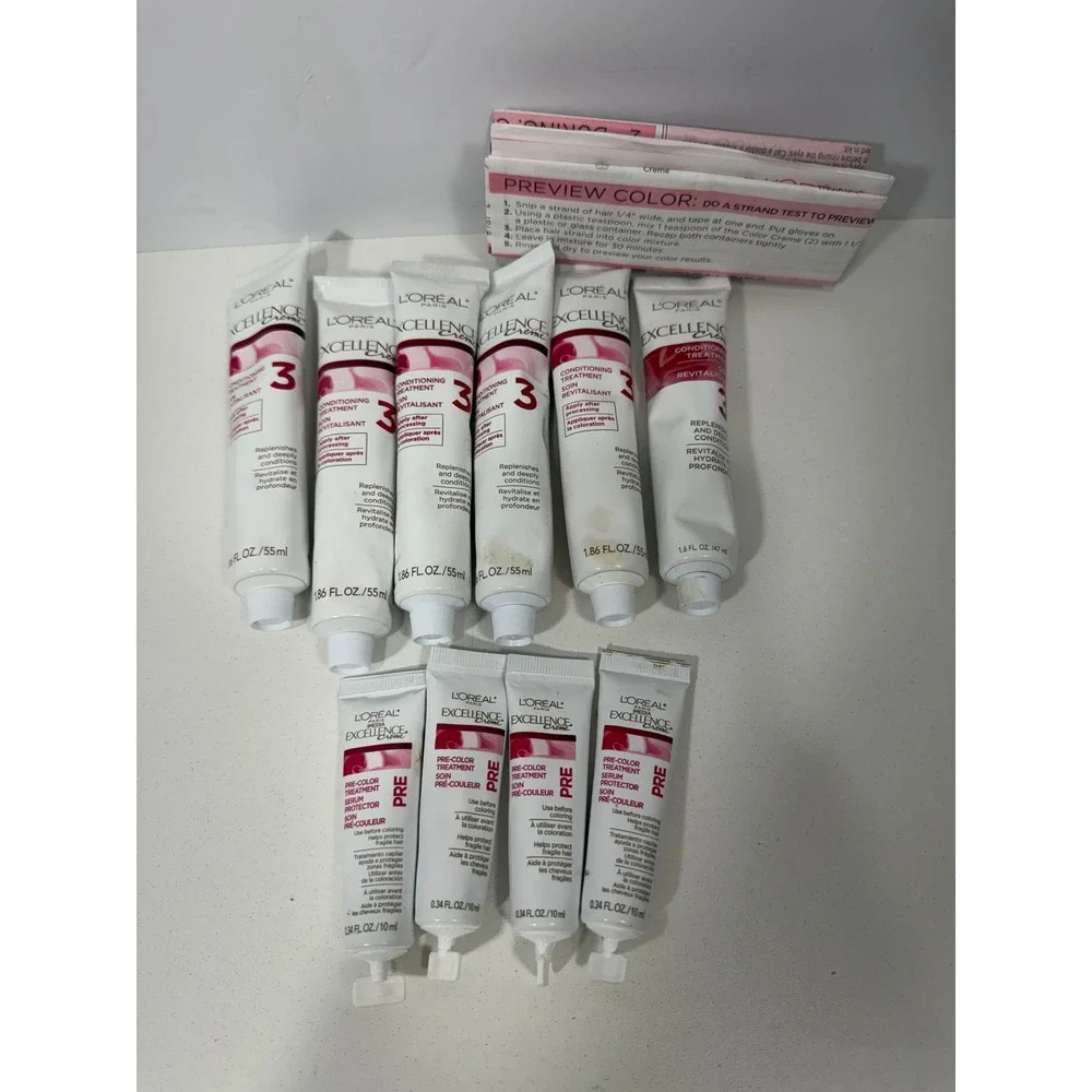 L'Oreal Excellence Creme Lot of‎ 10 pc (6 conditioner step 3 + 4 Pre-Color Serum